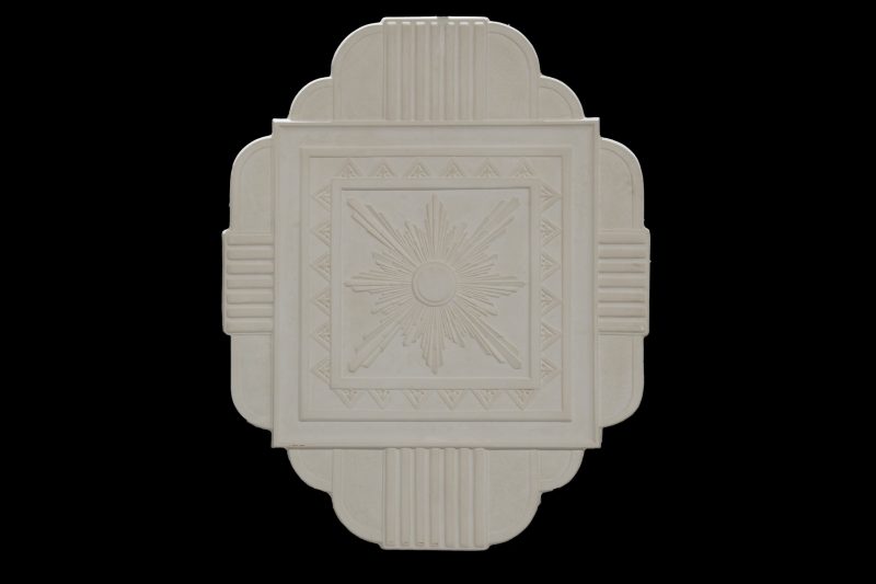 CCR-40P / R512S Art Deco Rectangular Sunburst Ceiling Rose Solid