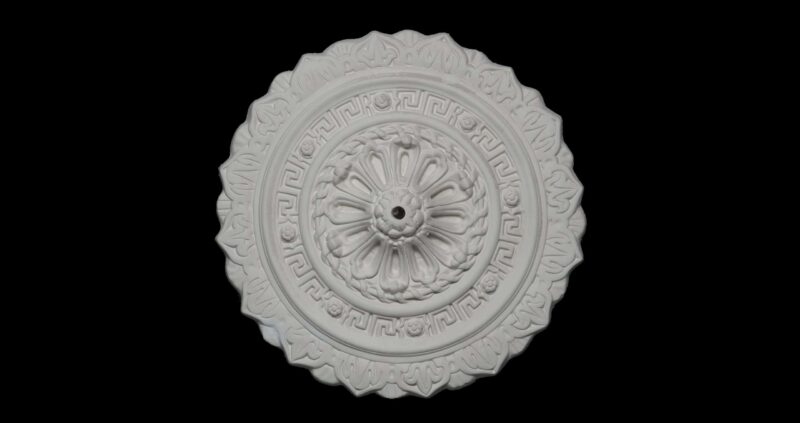 CCR-59P Rope and Daisy Ceiling Rose with Greek Key Solid
