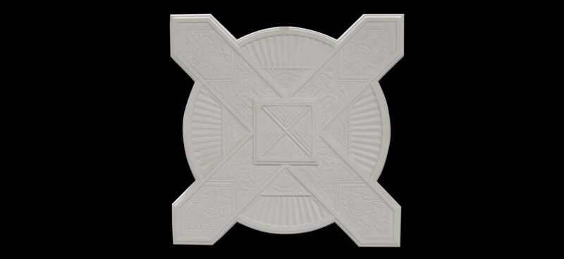 CCR-62P / R541S Large Four Point Cross Art Deco Rose Solid
