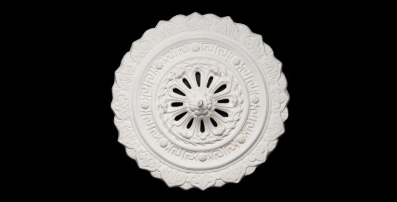 CCR-59V Rope and Daisy Ceiling Rose with Greek Key Vented