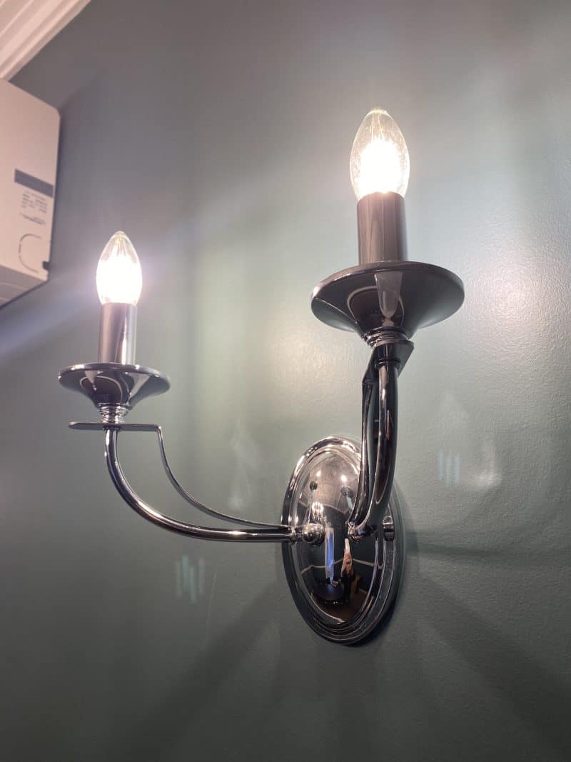 LS-02 Hoodshire 2 Light Chrome Wall Bracket