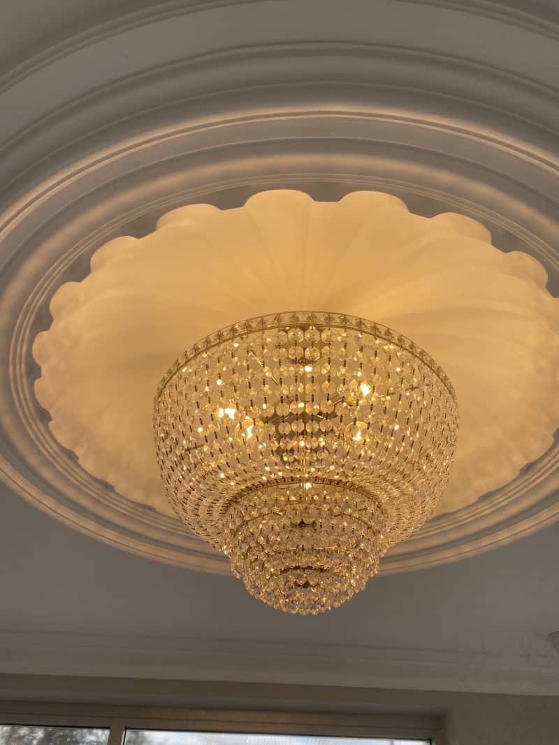 LS-09 Setatt Crystal Chrome 6 light Chandelier