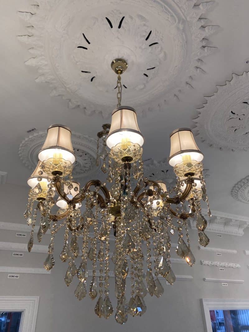 LS-13 Notredame 8 light Gold Chandelier Smoke Glass