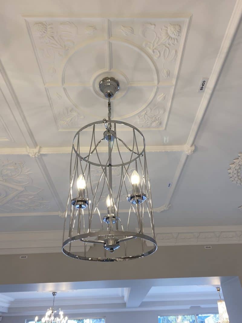 LS-17 Tolina 3 light Chrome Cage Pendant