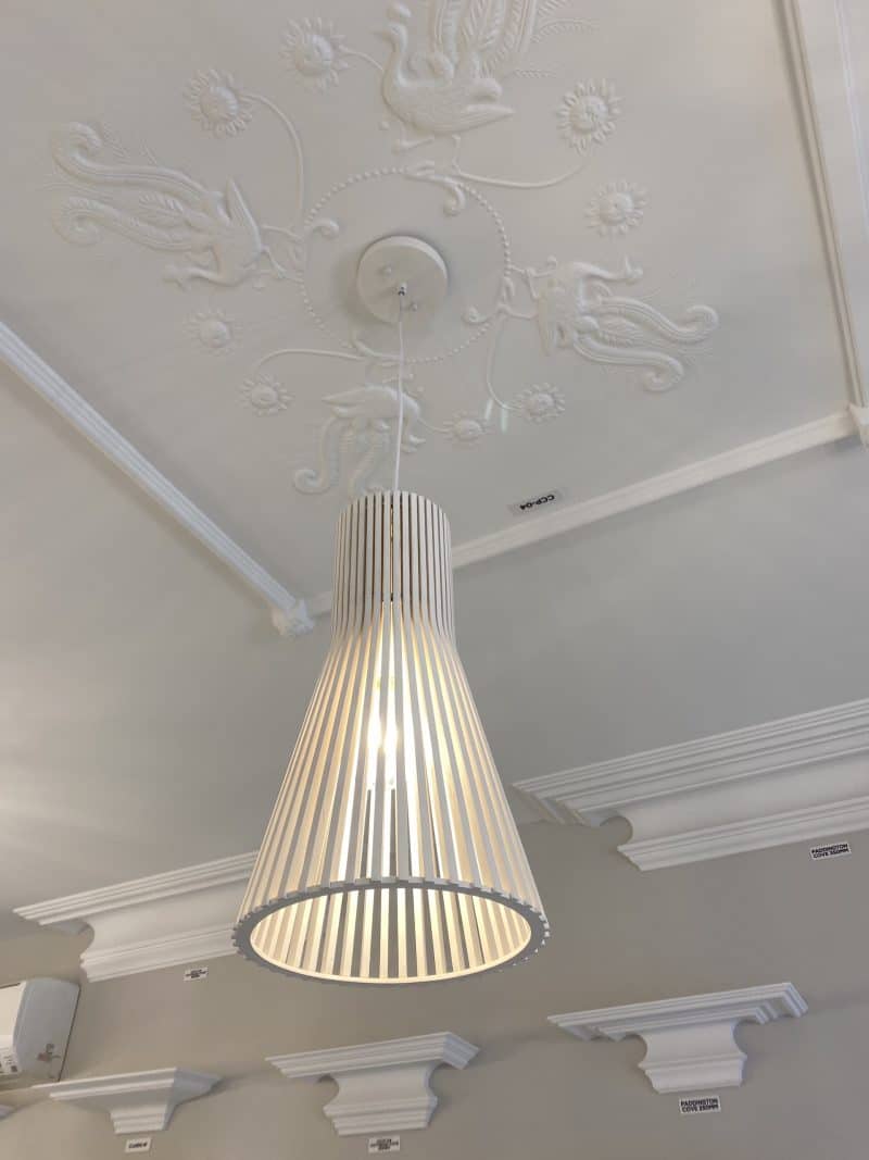 LS-18 Lucca 1 light White Wood Veneer Pendant