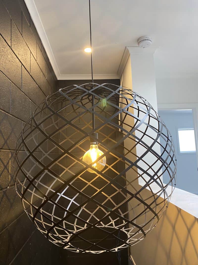 LS-32 Sansiro 1 light Black Round Laser Cut Pendant