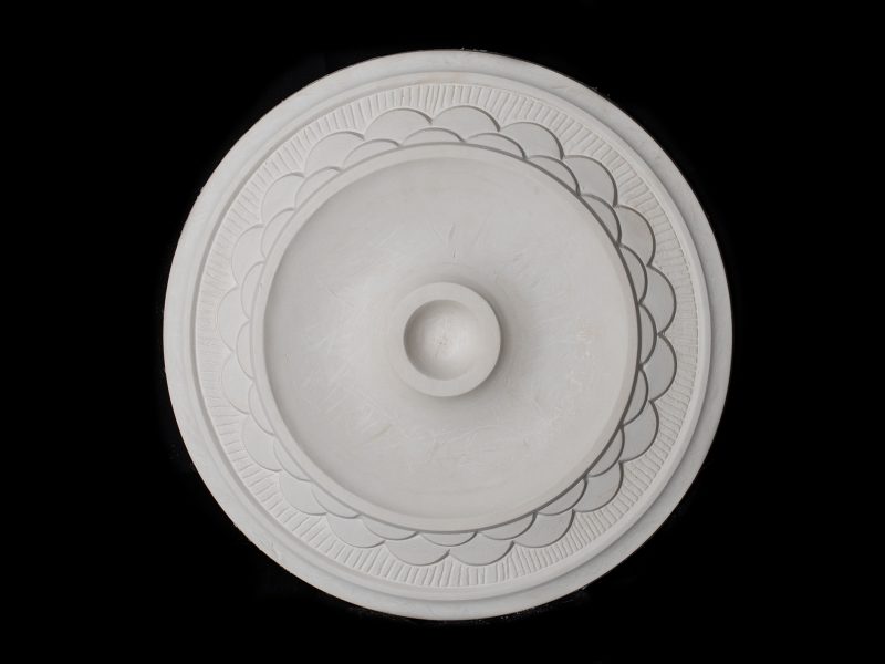R403S Art Deco Round Sculptured Petal Ceiling Rose Solid