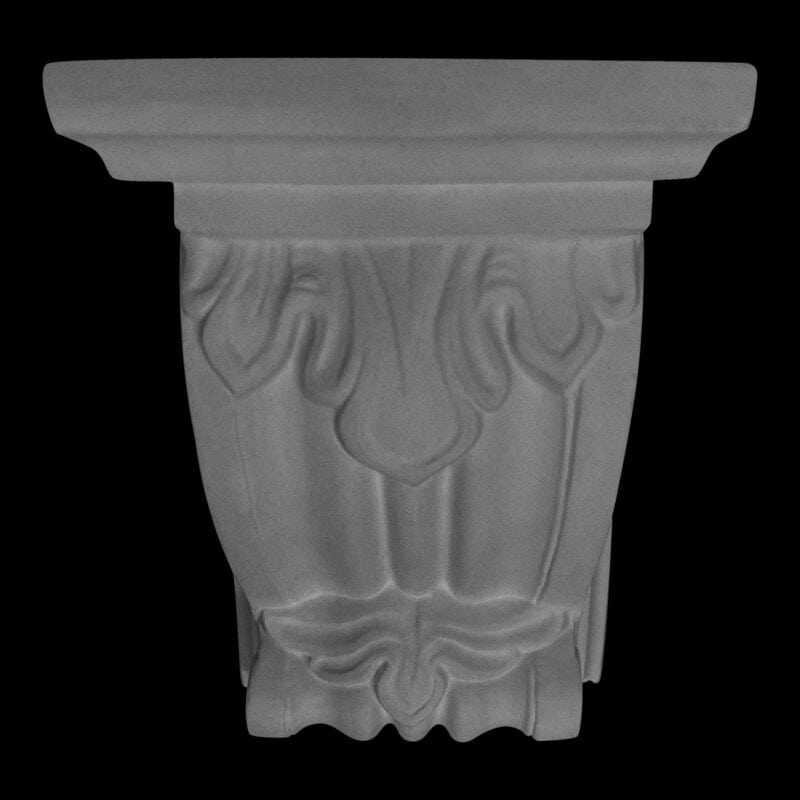 CCT-06 / T14 CEMENT Right Angled Scrolled Block Truss with Cap in Cement