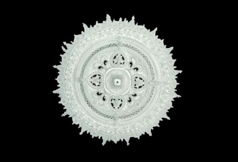 R021V Heritage Heart Five Piece Ceiling Rose with Fringe Solid