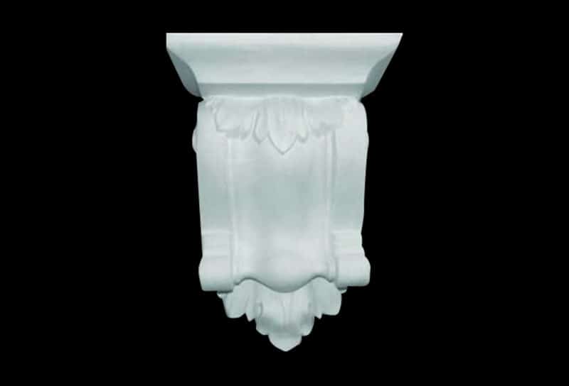Two Leaf and Two Flute Scroll Truss with Cap in Cement