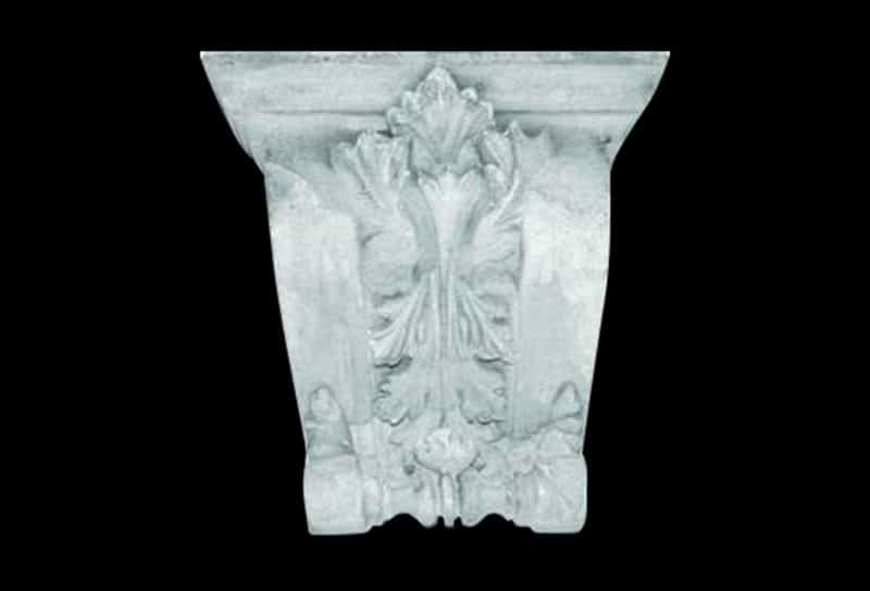 Large Curled Acanthus Leaf Truss with Scroll and Cap in Cement