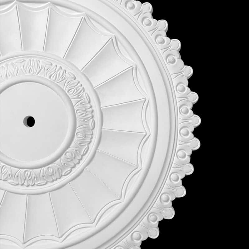 R161BS Placor Fluted Ceiling Rose with Fringe Solid - Image 2