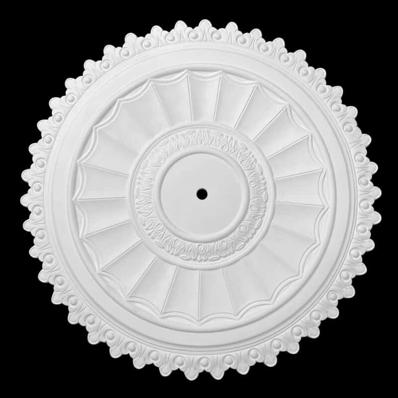 R161BS Placor Fluted Ceiling Rose with Fringe Solid - Image 3