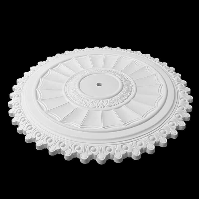 R161BS Placor Fluted Ceiling Rose with Fringe Solid - Image 4