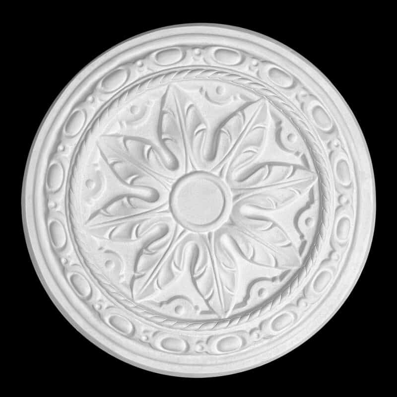 R400S Eight Leaf Acanthus Flower with Egg and Dart Rim Ceiling Rose Solid