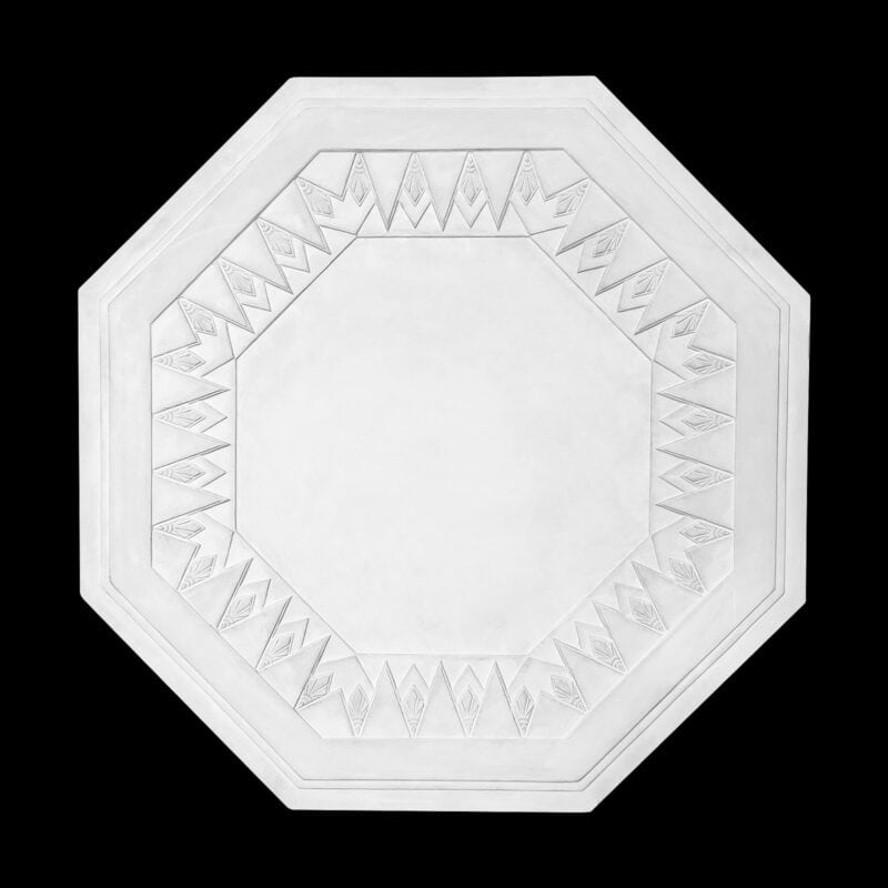 R520S Decorative Octagon Fringed Art Deco Ceiling Rose Solid