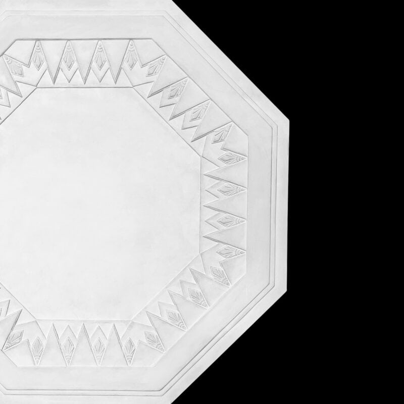 R520S Decorative Octagon Fringed Art Deco Ceiling Rose Solid - Image 3