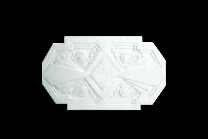 R524S Layered Triangle and Squares Art Deco Ceiling Rose Solid