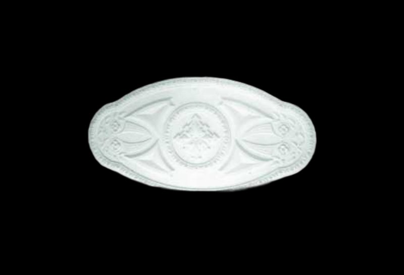 R540 - Oval Floral Shield Rose Solid