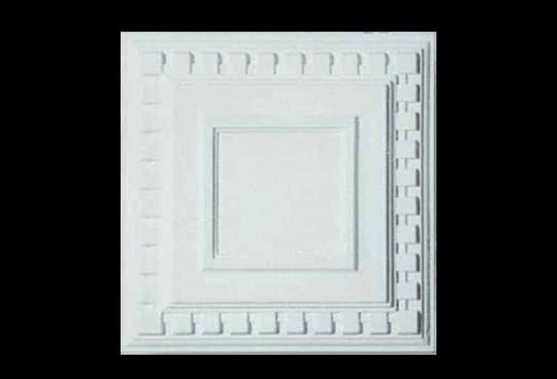 R586S Dentil Square Ceiling Rose Solid