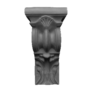 Three Roll, Acorn Leaf and Side Swirl Truss with Cap in Cement