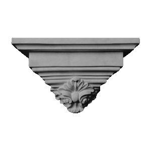 Flower with Large Square-Stepped Georgian Cap in Cement