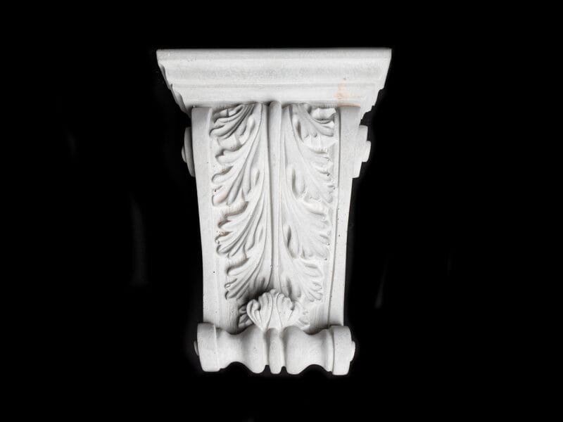 T20 Curled Acanthus Leaf Truss Keystone with Cap and Scroll