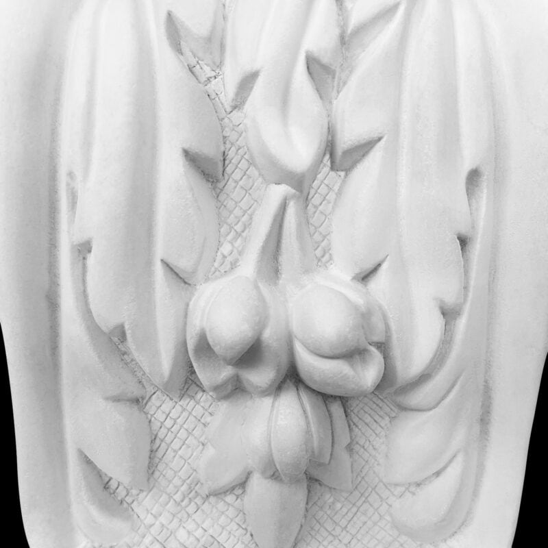 Middle Leaf, Bottom Leaf and Bud Scroll Truss with Cap in Cement - Image 3