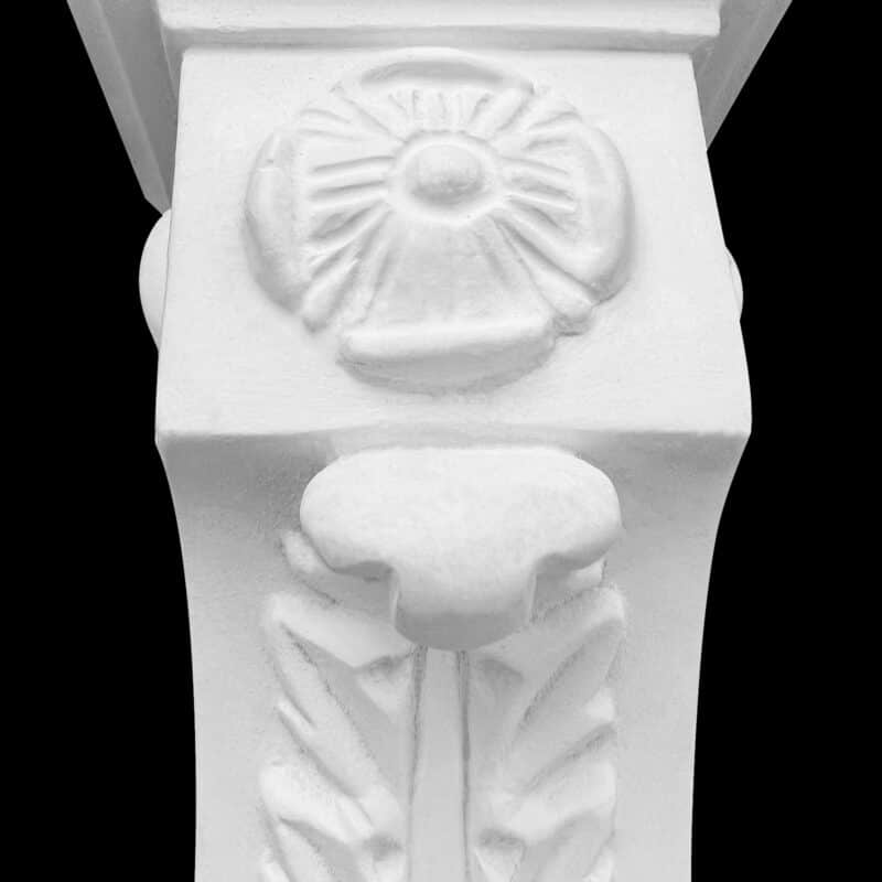 Curled Leaf and Three Flower Truss with Cap in Cement - Image 2