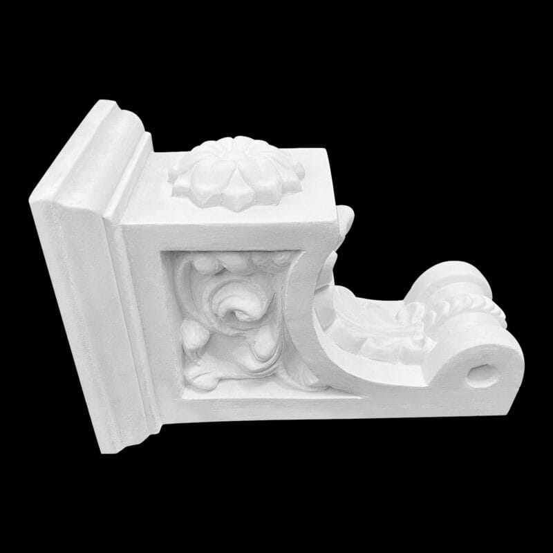Daisy and Acanthus Truss with Cap in Cement - Image 3