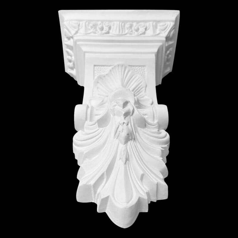 Decorative Leaf and Flower Scroll Truss with Ornamental Cap in Cement - Image 4