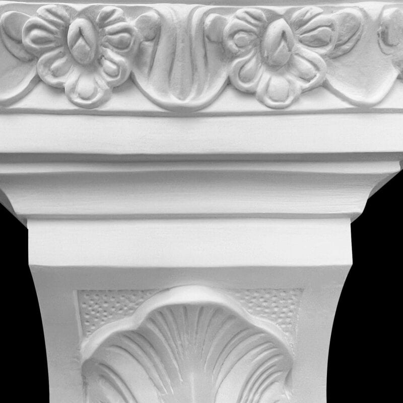 Decorative Leaf and Flower Scroll Truss with Ornamental Cap in Cement - Image 3