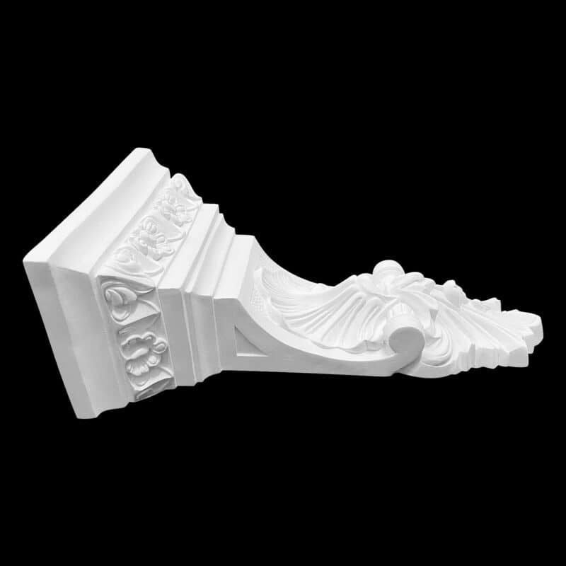 Decorative Leaf and Flower Scroll Truss with Ornamental Cap in Cement - Image 2