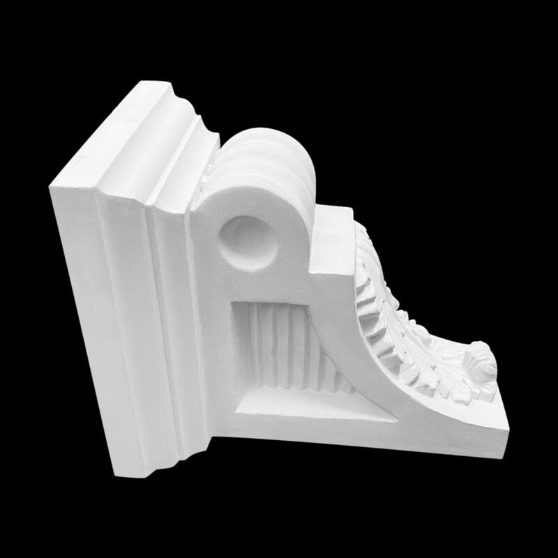 Curled Leaf and Scroll Right-Angled Truss with Fluted Sides and Cap 295mm x 295mm x 240mm - Image 4