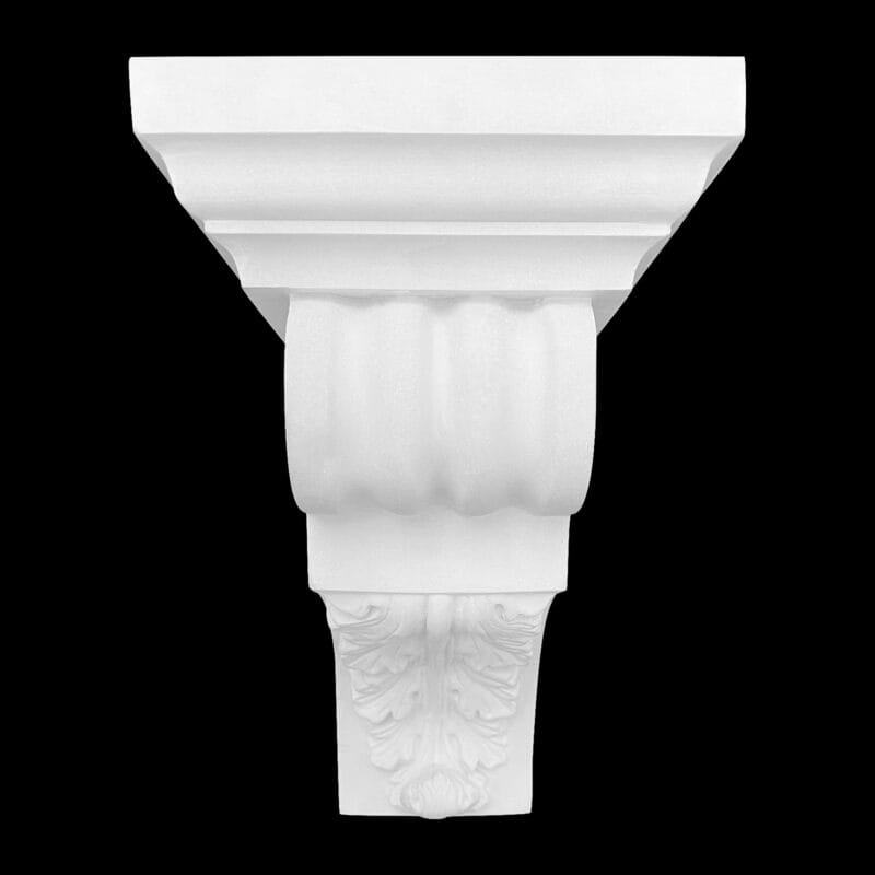 Curled Leaf and Scroll Right-Angled Truss with Fluted Sides and Cap 295mm x 295mm x 240mm - Image 2