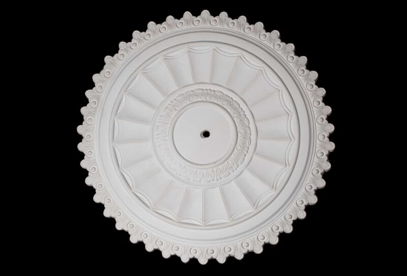 R161BS Placor Fluted Ceiling Rose with Fringe Solid