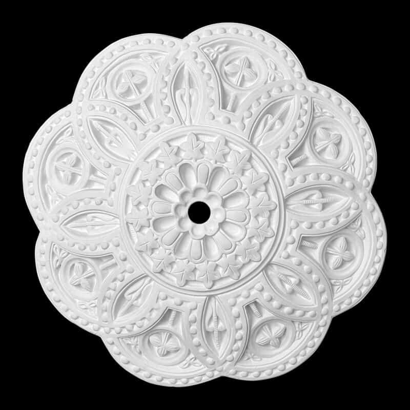 R371S Beaded Wheel Ceiling Rose Solid