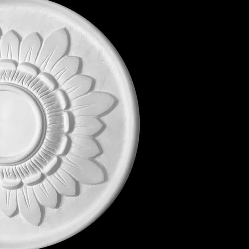 R394S Art Deco Round Sunburst Ceiling Rose Solid - Image 3
