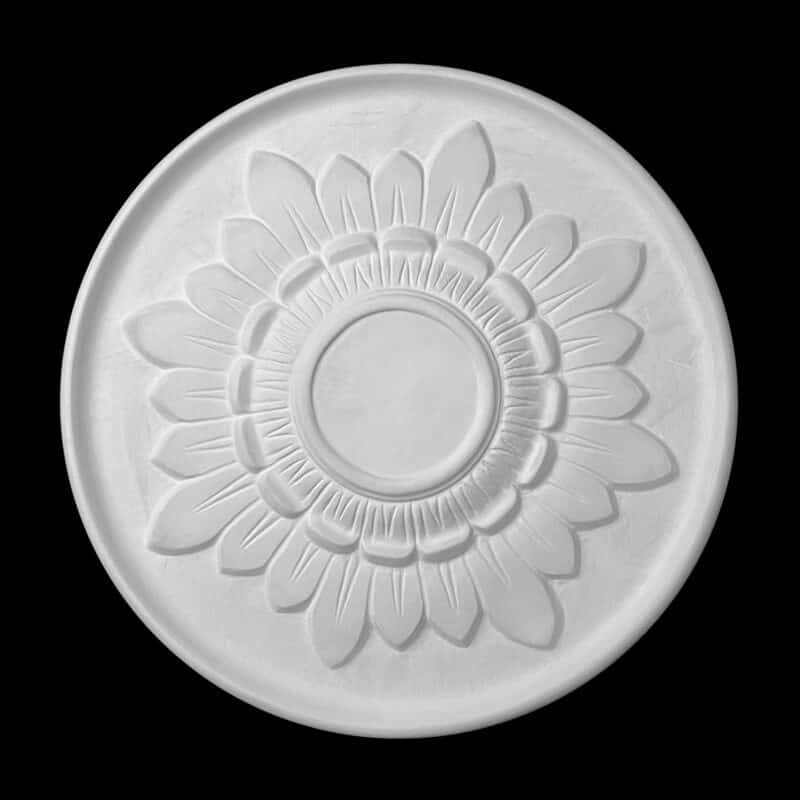 R394S Art Deco Round Sunburst Ceiling Rose Solid