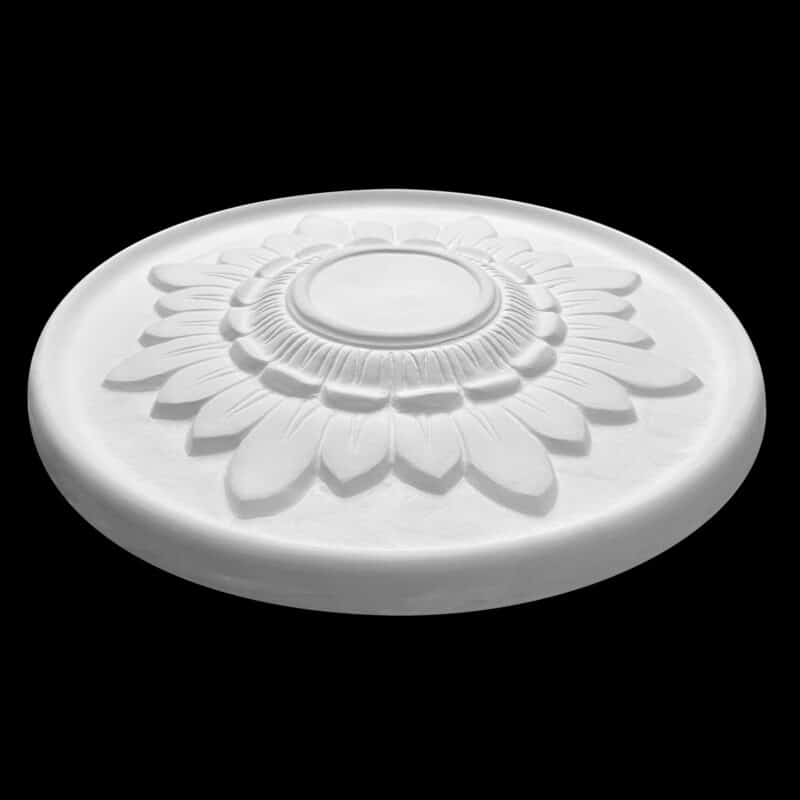 R394S Art Deco Round Sunburst Ceiling Rose Solid - Image 2