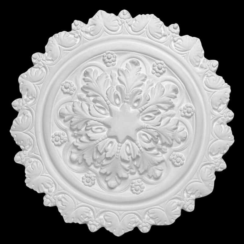 R349S Medium Victorian Flower and Leaf Ceiling Rose Solid