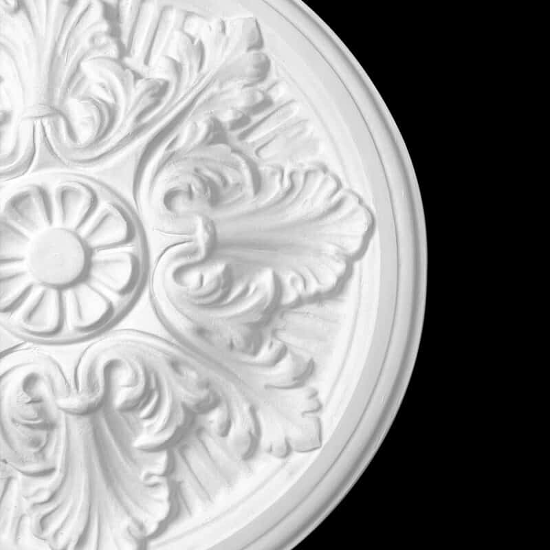 R366S Eight Leaf and Petal Fluted Round Ceiling Rose Solid - Image 2