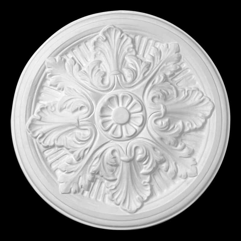 R366S Eight Leaf and Petal Fluted Round Ceiling Rose Solid
