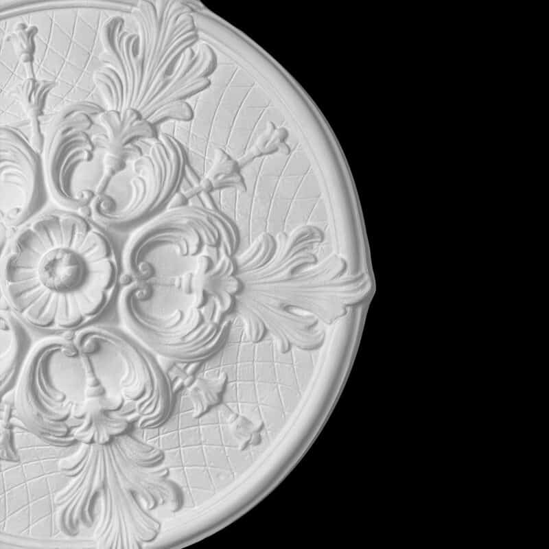 R368S Five Leaf and Petal Lattice Ceiling Rose Solid - Image 2