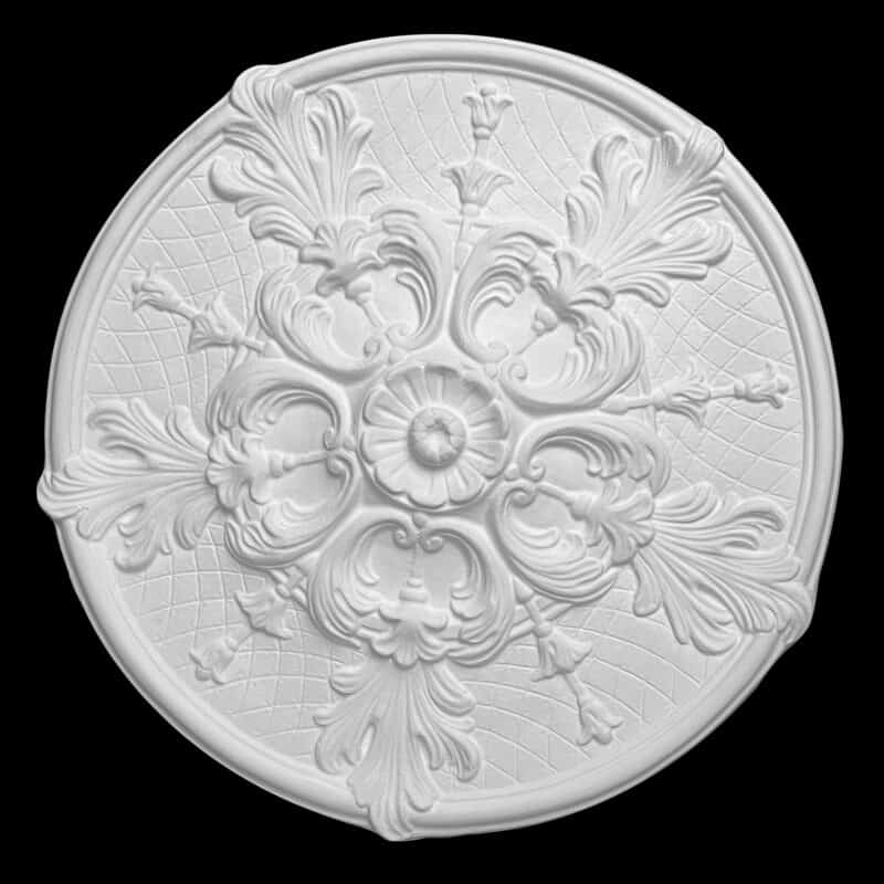 R368S Five Leaf and Petal Lattice Ceiling Rose Solid