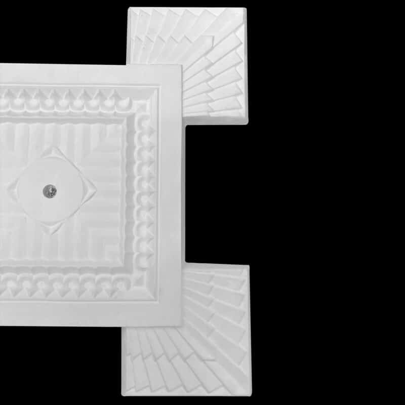 RCH-05S Five Square Fluted Art Deco Ceiling Rose Solid - Image 3