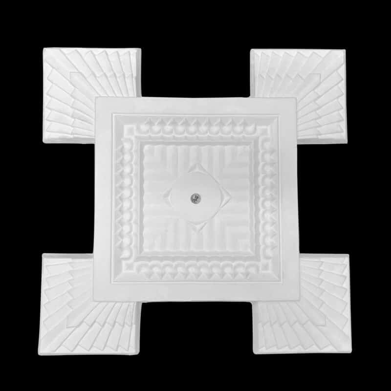 RCH-05S Five Square Fluted Art Deco Ceiling Rose Solid