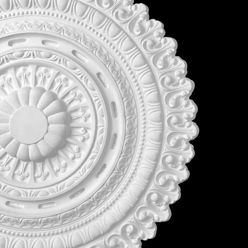 RCH-07S Slotted Egg and Dart Raised Petal Centre Ceiling Rose Solid - Image 3