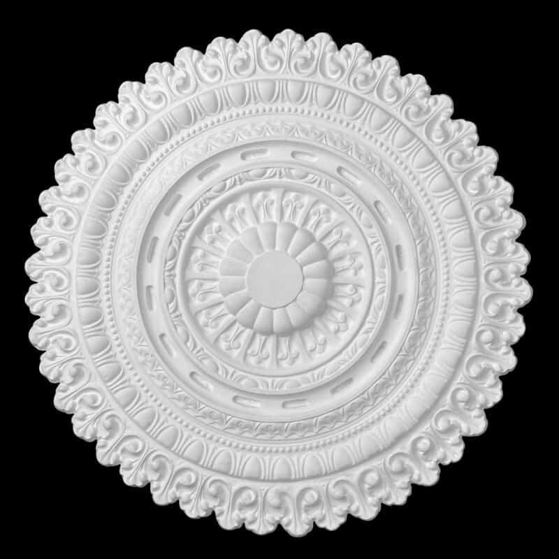 RCH-07S Slotted Egg and Dart Raised Petal Centre Ceiling Rose Solid