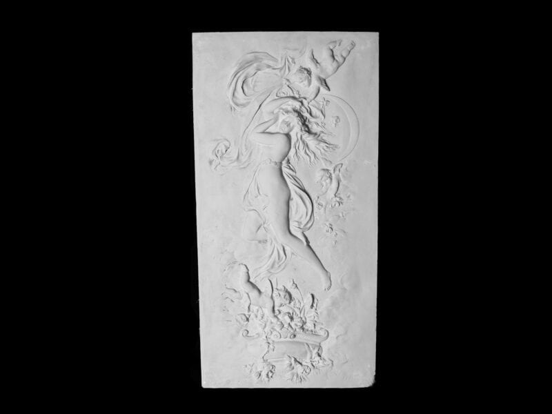 WP04 Whimsical Lady with Three Cherubs Wall Plaque Solid
